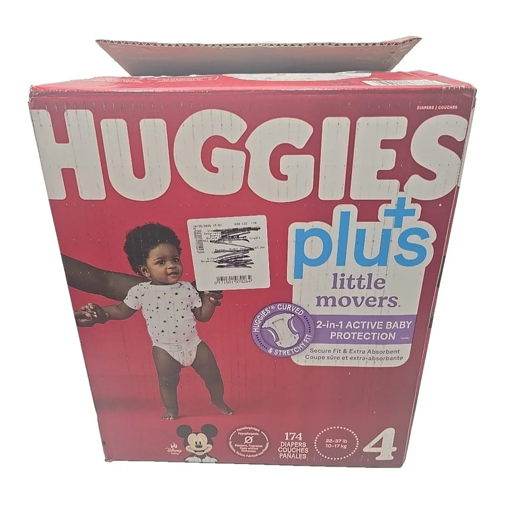 Huggies Little Movers Plus Diapers, Size 4 (174-Count)
